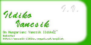 ildiko vancsik business card